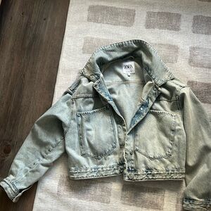 Zara wide cropped Jean jacket